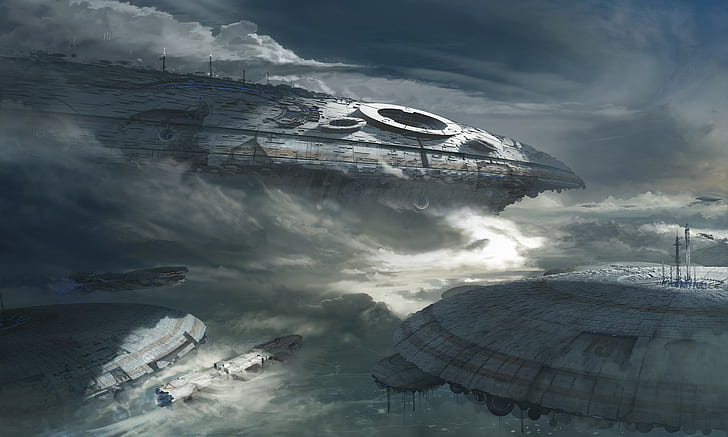 Science Fiction, Weltraum, Raumschiff, digitale Kunst, HD-Hintergrundbild