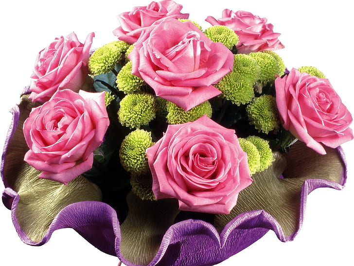 ๑ ♥ ๑ Mieszanka kwiatowa ๑ ♥ ๑, chryzantemy, śliczna, centralna, natura, ładna, przyjaźń, fiolet, kwiatowa, aranżacja, róże, Tapety HD