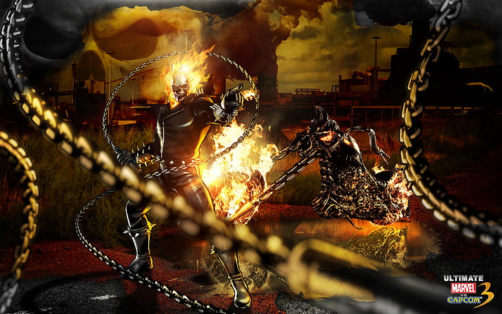 Ghost Rider Marvel Vs Capcom, Reiter, Gespenst, Staunen, Capcom, HD-Hintergrundbild