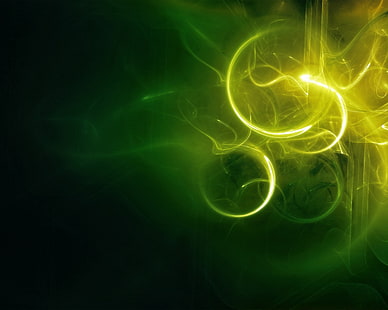 green, yellow, and black abstract wallpaper, green, lines, circle, HD wallpaper HD wallpaper