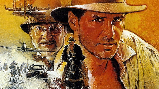 film, Indiana Jones, Indiana Jones e l'ultima crociata, Harrison Ford, Sean Connery, Sfondo HD HD wallpaper