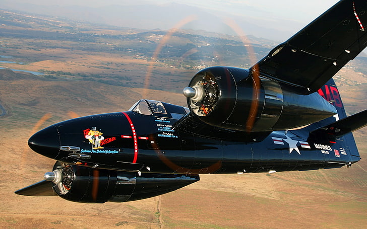F7F Tigercat, black monoplane, Aircrafts / Planes, HD wallpaper