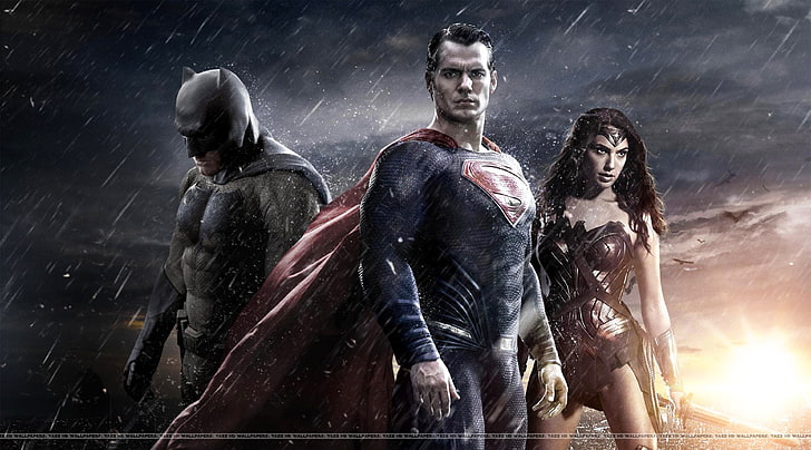 Batman vs.Superman vs.Wonder Woman, Superman, Batman e Wonder Woman illustrazione, Film, Batman, superman, Wonder Woman, 2016, Sfondo HD