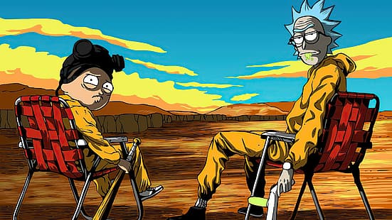 Рик и Морти, анимационен герой, wubalubadubdub, Breaking Bad, HD тапет HD wallpaper