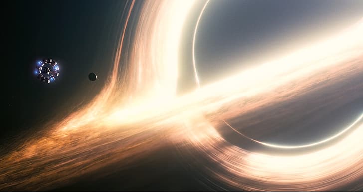 Interstellar (Film), Weltraum, Schwarze Löcher, Galaxie, Raumschiff, Sterne, Planet, Andromeda, Milchstraße, HD-Hintergrundbild