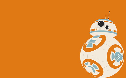 Ilustracja Star-Wars BB-8, Star Wars: The Force Awakens, Star Wars, minimalizm, robot, BB-8, Tapety HD HD wallpaper