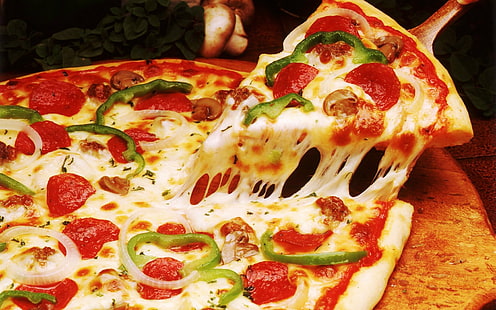 食べ物、ピザ、チーズ、 HDデスクトップの壁紙 HD wallpaper