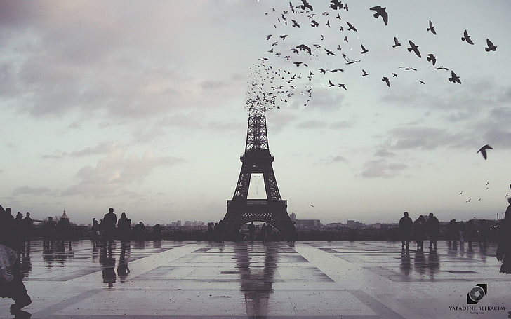 Wieża Eiffla, Paryż, Paryż, obróbka zdjęć, Photoshop, miasto, Francja, Wieża Eiffla, Tapety HD