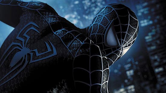 czarny garnitur, Spider-Man 3, Spider-Man, Tapety HD HD wallpaper