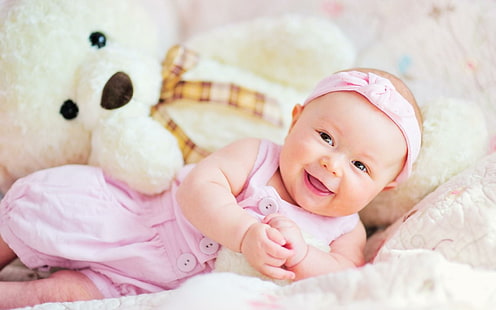 Dolce neonato, bambino, carino, ragazza, dolce, faccina sorridente, Sfondo HD HD wallpaper