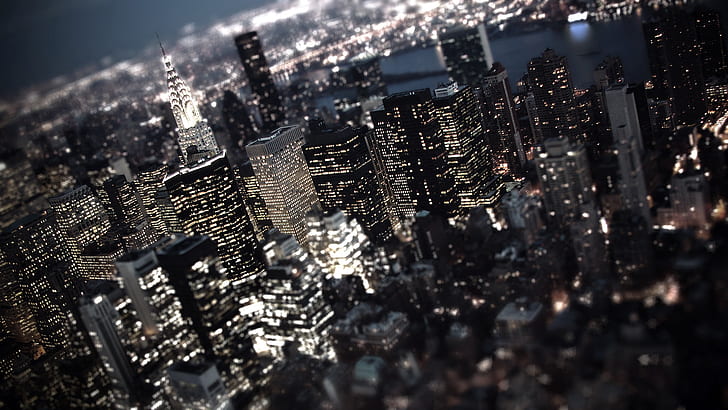 Ню Йорк Сгради Небостъргачи Tilt-Shift HD, сгради, градски пейзаж, небостъргачи, нови, Йорк, смяна, наклон, HD тапет
