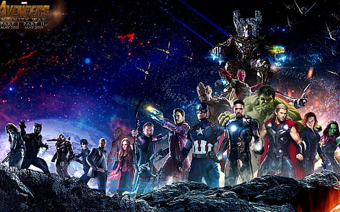 Плакат за филми на Avengers Infinity War 2018, корица на Marvel Avengers, HD тапет HD wallpaper