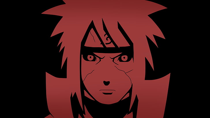 Ilustrasi Namikaze Minato, Naruto Shippuuden, Namikaze Minato, Hokage, vektor, merah, latar belakang hitam, Wallpaper HD