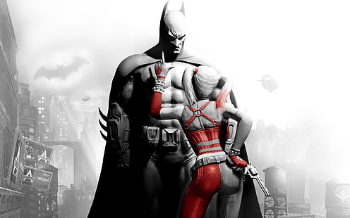 Batman Harley Quinn, art mural batman et harley quin, batman, harley, quinn, Fond d'écran HD HD wallpaper