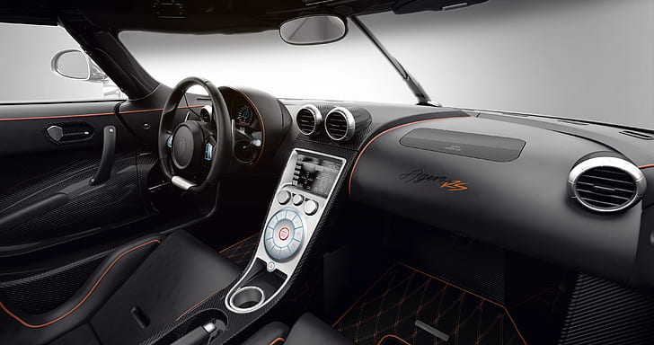Интерьер автомобиля, Кенигсегг, Koenigsegg Agera RS, HD обои