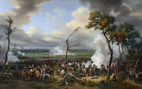 huile, tableau, toile, «La bataille de Hanau», «La bataille de Hanau», Fond d'écran HD HD wallpaper