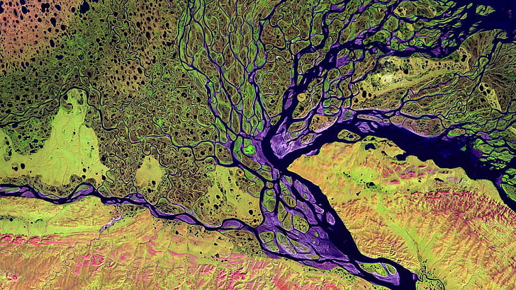 Siberia, Lena (River), river, aerial view, HD wallpaper