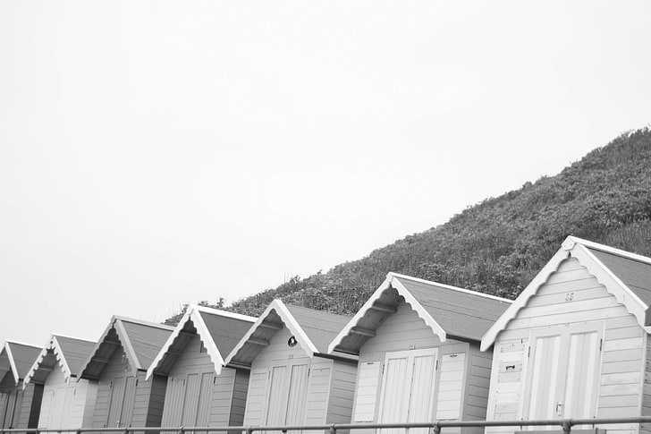 beach hut, HD wallpaper