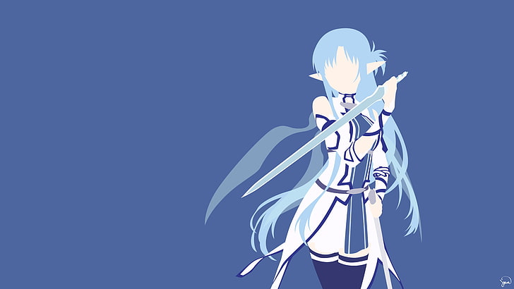 anime, Sword Art Online, Yuuki Asuna, minimalismo, Fondo de pantalla HD