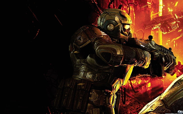 soldier wallpaper, Gears of War, video games, HD wallpaper
