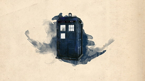 blue house illustration, Doctor Who, TARDIS, artwork, HD wallpaper HD wallpaper