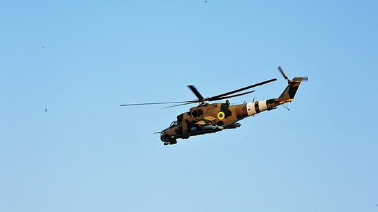 Helicópteros Militares, Mil Mi-24, Helicóptero, Força Aérea Ucraniana, HD papel de parede HD wallpaper