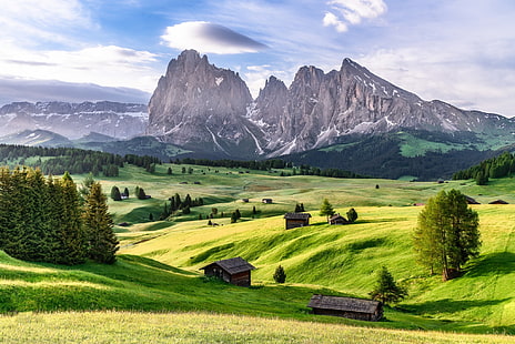 Alpes, Alpes Dolomitas, paisaje, montañas, Fondo de pantalla HD HD wallpaper