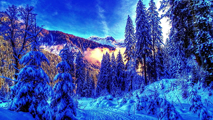 L'hiver à la montagne, Fond d'écran HD