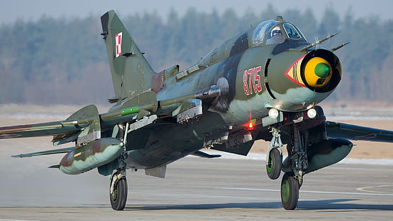 การเพิ่มขึ้น, เครื่องบินขับไล่ทิ้งระเบิด, WFP, Su-22, Sukhoi Su-22M4, กองทัพอากาศโปแลนด์, Su-22M4, PTB, วอลล์เปเปอร์ HD HD wallpaper
