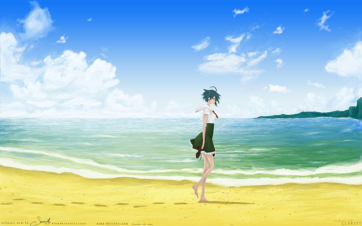 Solo anime un día Anime Otro Arte HD, Nubes, anime, niña, mar, solo, playa,  Fondo de pantalla HD | Wallpaperbetter
