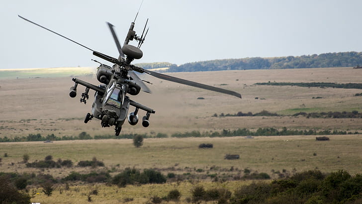 64D, hélicoptères d'attaque, Boeing Apache AH, hélicoptères, militaires, Fond d'écran HD