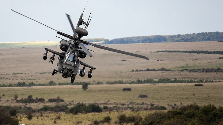 helikoptery wojskowe, Boeing Apache AH-64D, śmigłowce szturmowe, samoloty wojskowe, samoloty, Tapety HD