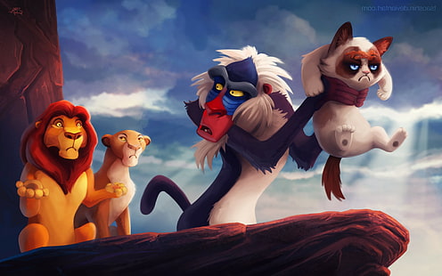 humor gato gruñón el rey león gato rafiki sombreado suave memes, Fondo de pantalla HD HD wallpaper