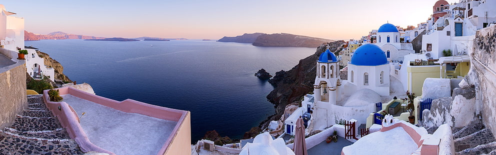Oia, Santorini, Greece, sea, houses, Oia, Santorini, Greece, Sea, Houses, HD wallpaper HD wallpaper