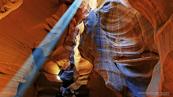 Верхний Каньон Антилопы, Рядом Пейдж, Аризона, Природа, HD обои HD wallpaper
