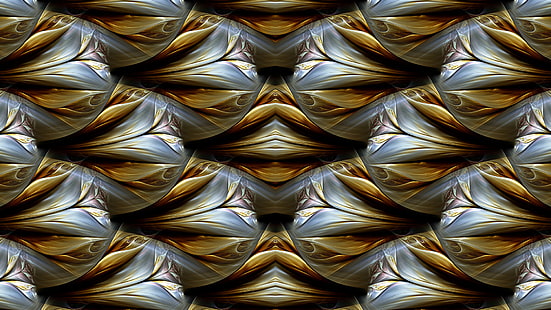 resumo, fractal, padrão, simetria, arte digital, HD papel de parede HD wallpaper