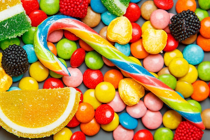 Lutscher, Süßigkeiten, Süßigkeiten, bunt, Essen, HD-Hintergrundbild