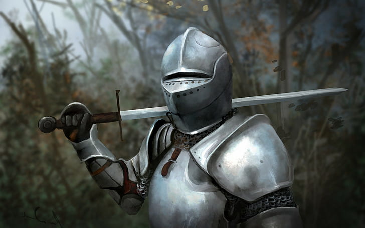 Средновековен рицар Рисуване на меч HD, средновековен рицар, цифрови / произведения на изкуството, рисуване, меч, рицар, средновековен, HD тапет