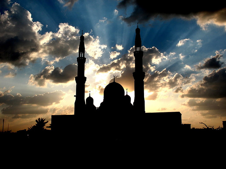 Mosque Silhouette, mosque silhouette, Religious, , muslim, mosque, HD wallpaper