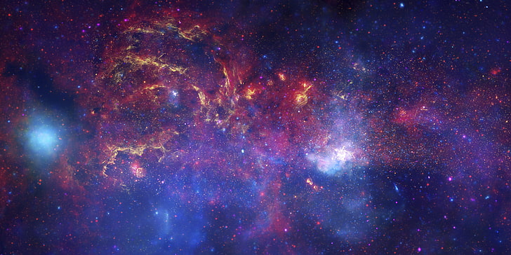 иллюстрация галактики, космос, звезды, туманность, галактика, разрешение, HD обои