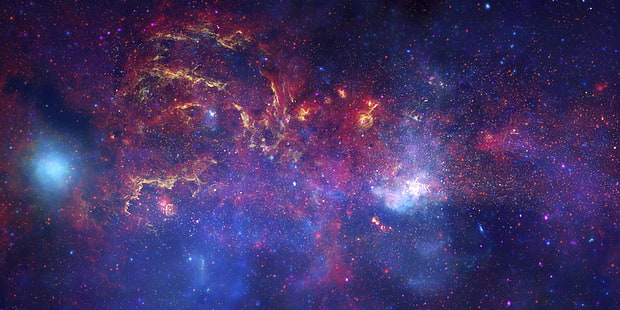 ilustração da galáxia, espaço, estrelas, nebulosa, galáxia, resolução, HD papel de parede HD wallpaper