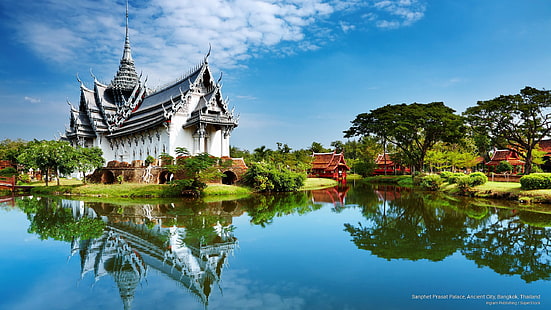 Дворецът Sanphet Prasat, древен град, Банкок, Тайланд, Азия, HD тапет HD wallpaper