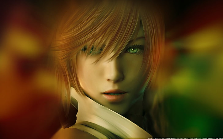 personaggio femminile sfondo digitale, Final Fantasy, Final Fantasy XIII, Lightning (Final Fantasy), Sfondo HD
