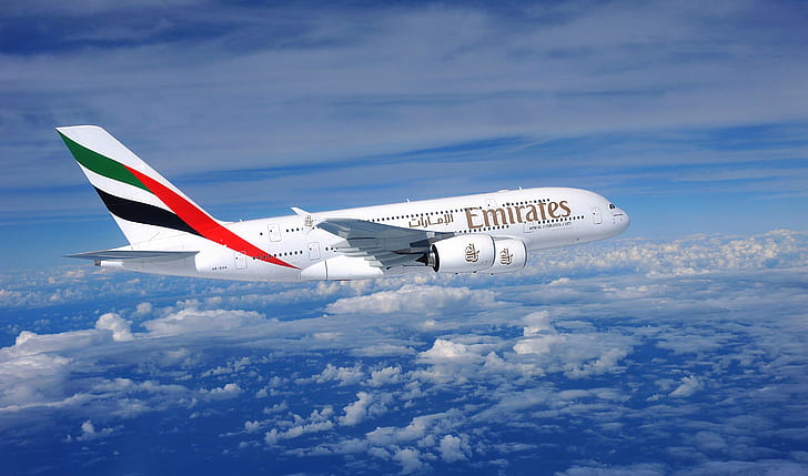 A380, Airbus, avião comercial, avião, avião, transporte, HD papel de parede