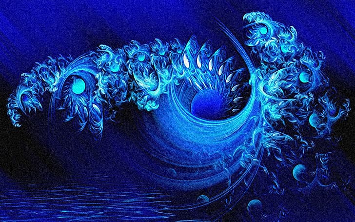 Water, squirt, abstraction, fantasy, figure, wave, whirlpool, shades of blue,  HD wallpaper | Wallpaperbetter