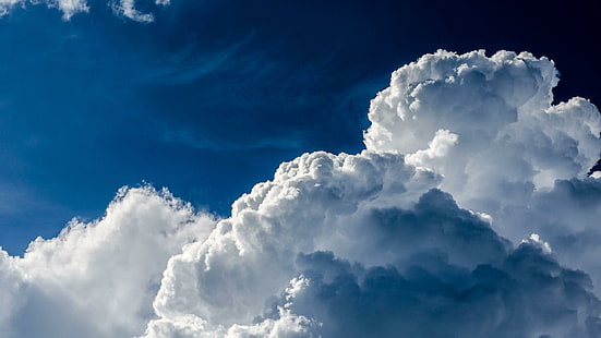 เมฆฟองบนท้องฟ้าเมฆคิวมูลัสสีขาวการถ่ายภาพ 2560x1440 แสงเมฆ, วอลล์เปเปอร์ HD HD wallpaper