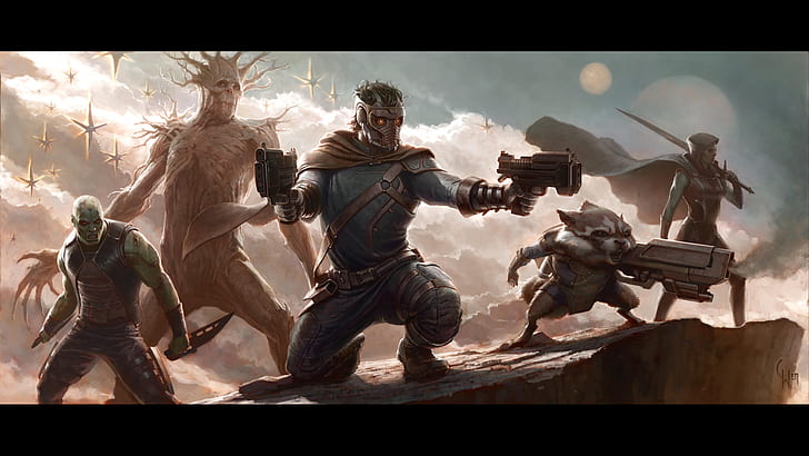 Guardians of the Galaxy Marvel HD, dibujos animados / cómic, the, marvel, galaxy, guardians, Fondo de pantalla HD