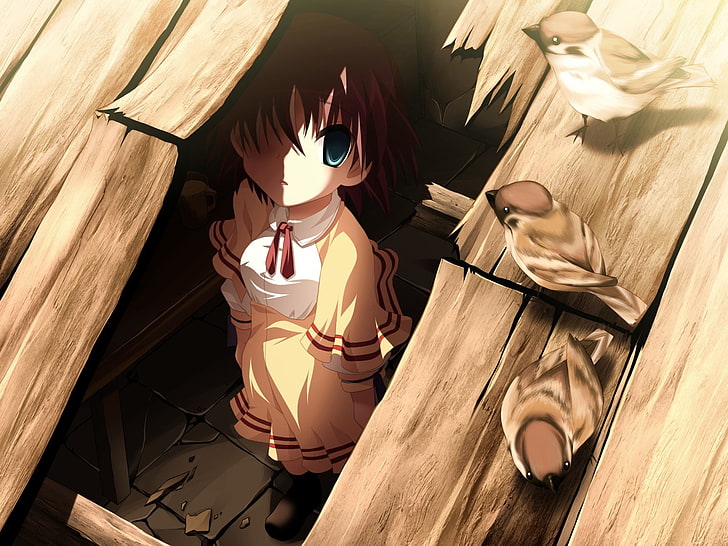 Verstecken, Schuluniform, Schulmädchen, Anime Girls, HD-Hintergrundbild