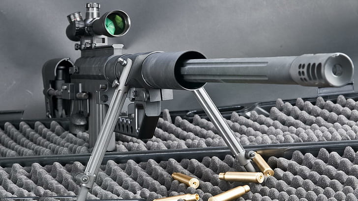 Mech Military Weapons Guns Rifles Sniper Widescreen Resolutions, svart gevär med omfång, vapen, mech, militär, resolutioner, gevär, prickskytt, vapen, widescreen, HD tapet