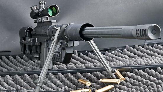 Mech Military Weapons Guns Rifles Sniper Widescreen Resolutions, svart gevär med omfång, vapen, mech, militär, resolutioner, gevär, prickskytt, vapen, widescreen, HD tapet HD wallpaper